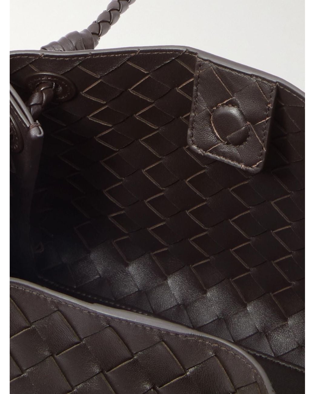 Bottega Veneta Black Parachute Medium Intrecciato Leather Shoulder Bag