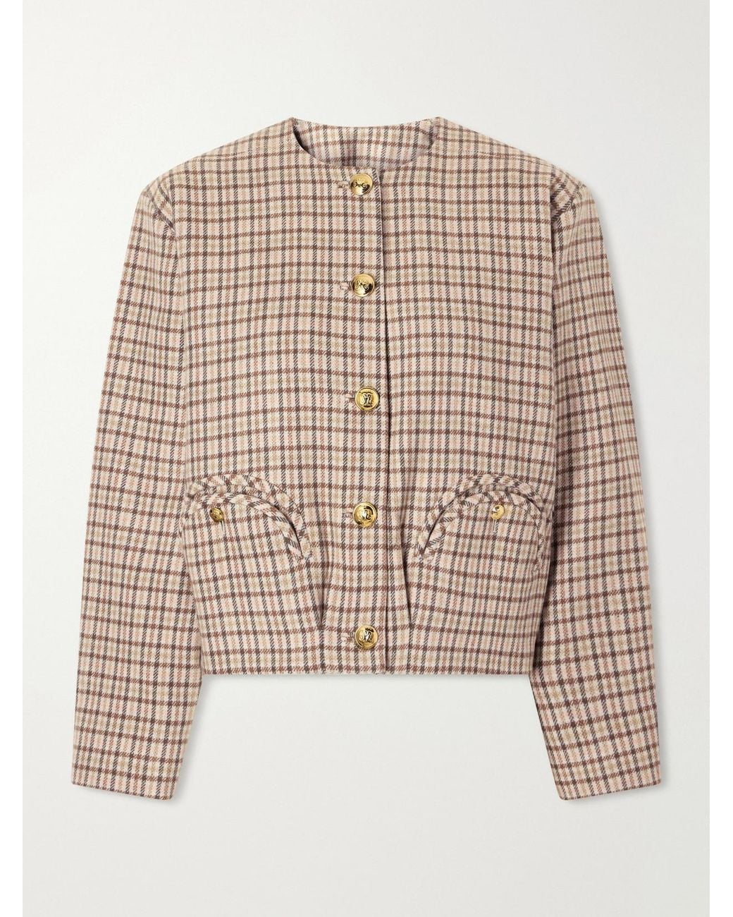 Blazé Milano Natural Altai Checked Wool And Cashmere-Blend Jacket
