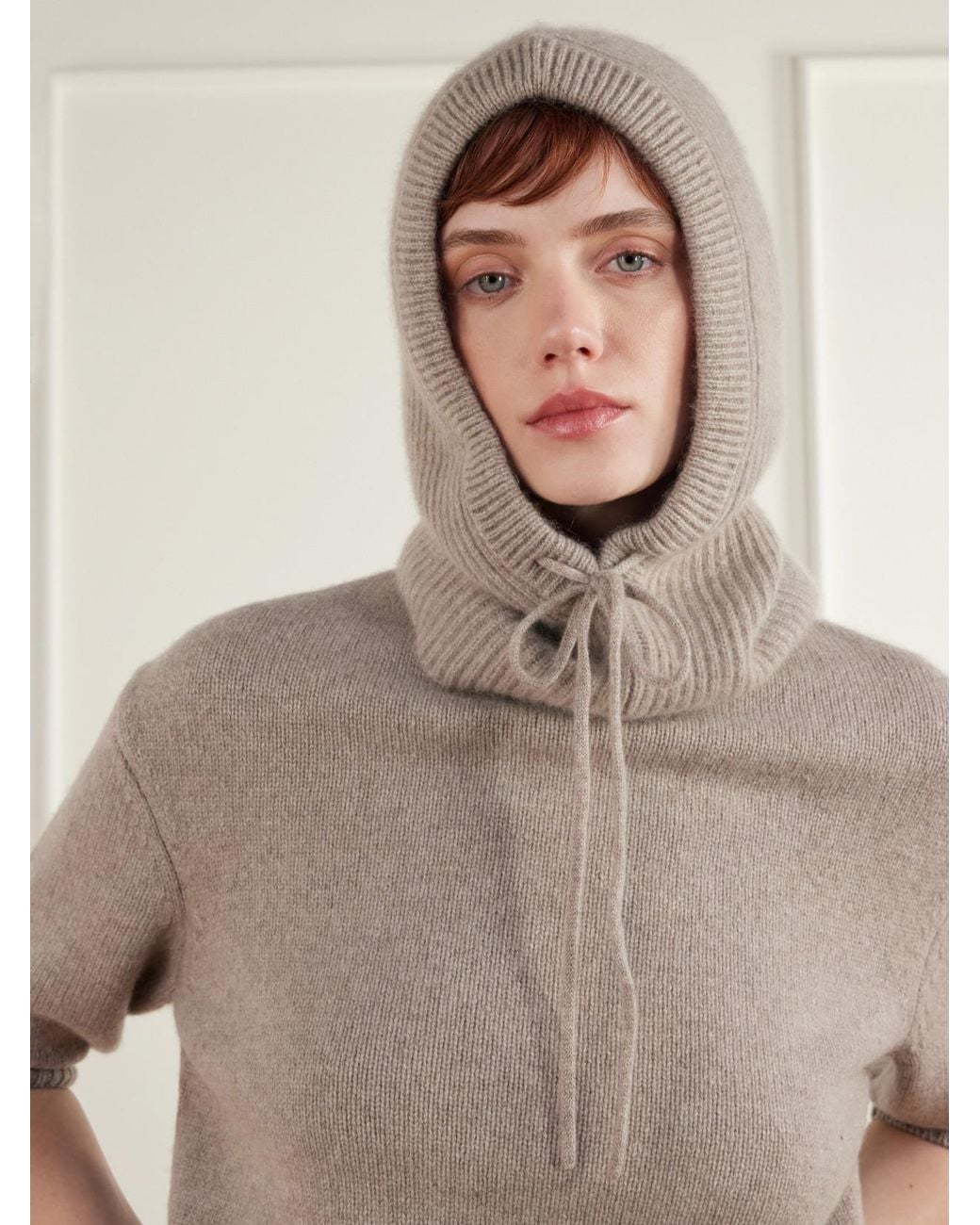 arch4 Natural Klosters Ribbed Cashmere Balaclava