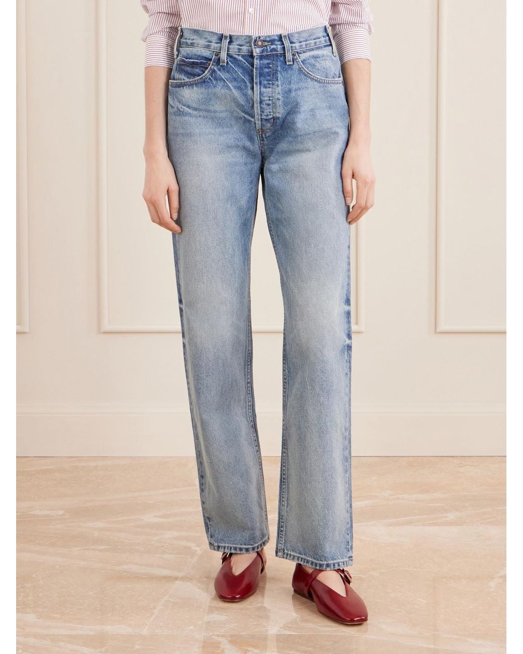 Nili Lotan Blue Briana Straight-Leg Jeans