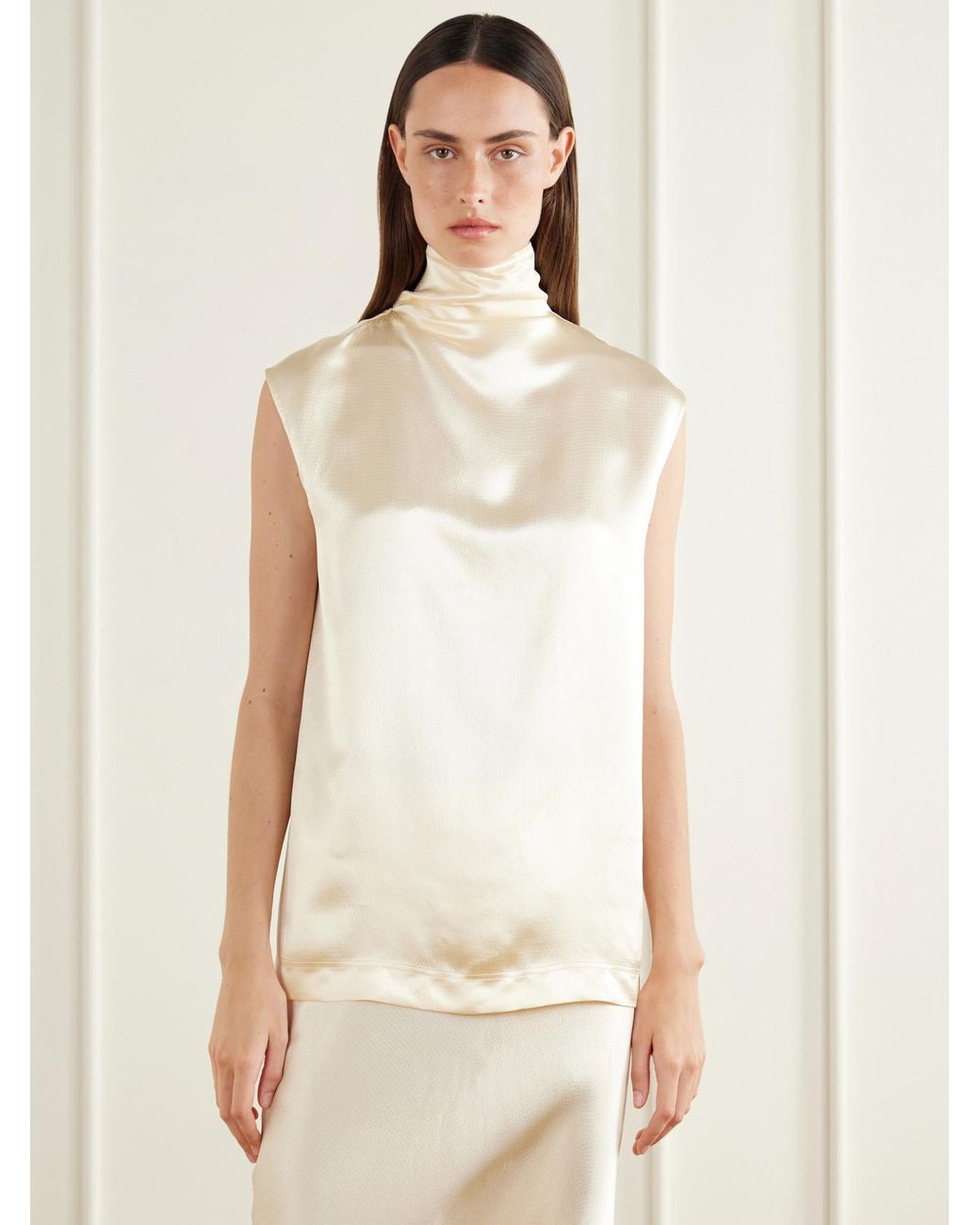 FFORME Natural Lilah Satin Blouse