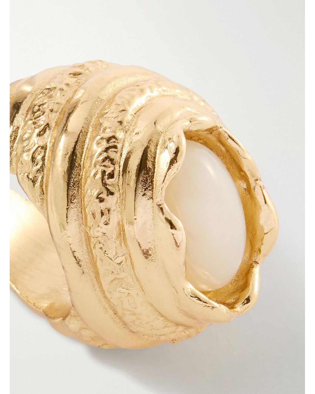 Paola Sighinolfi Metallic Amanda 18-Karat-Plated Pewter And Resin Ring