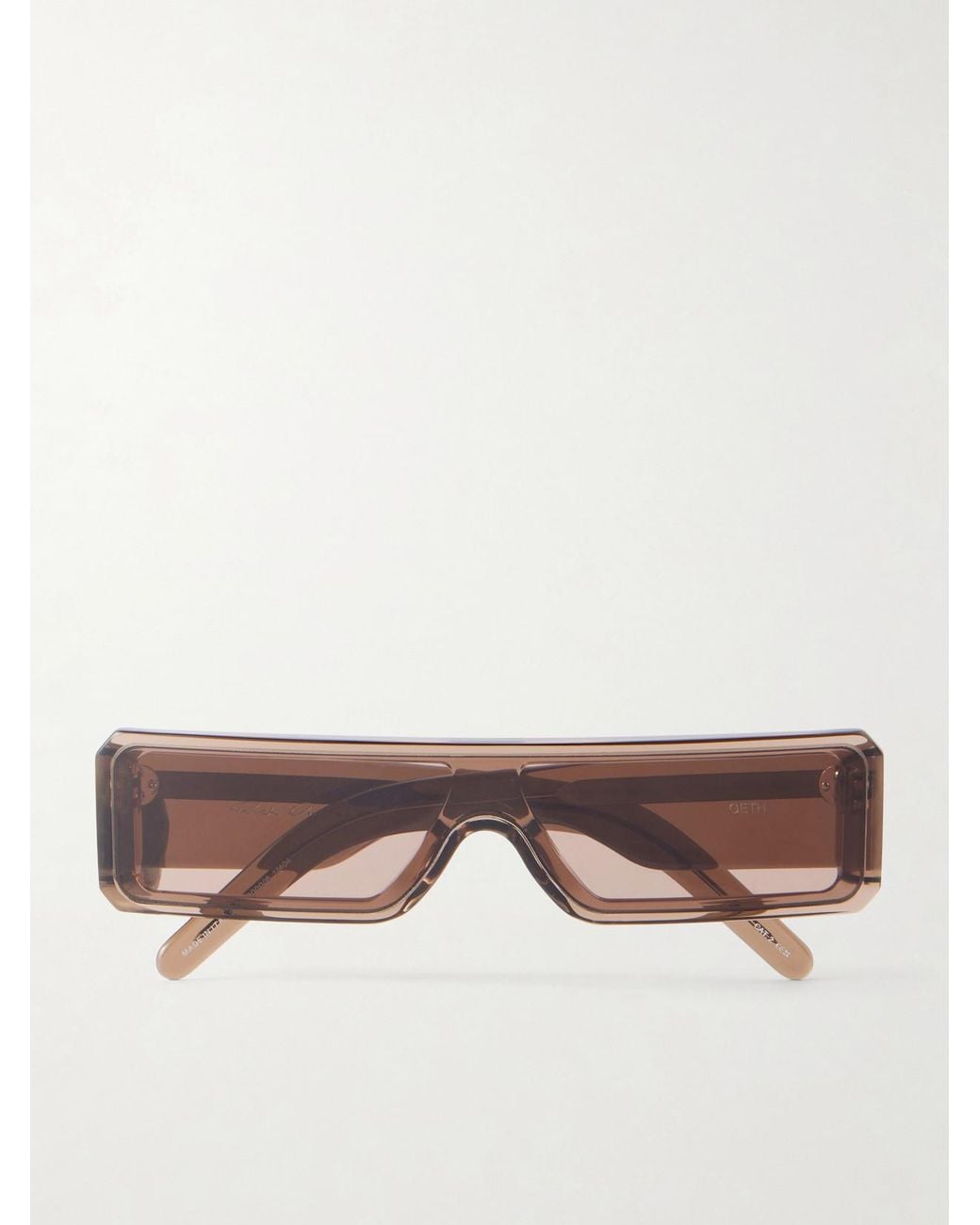 Rick Owens Brown Rectangular Frame Acetate Sunglasses