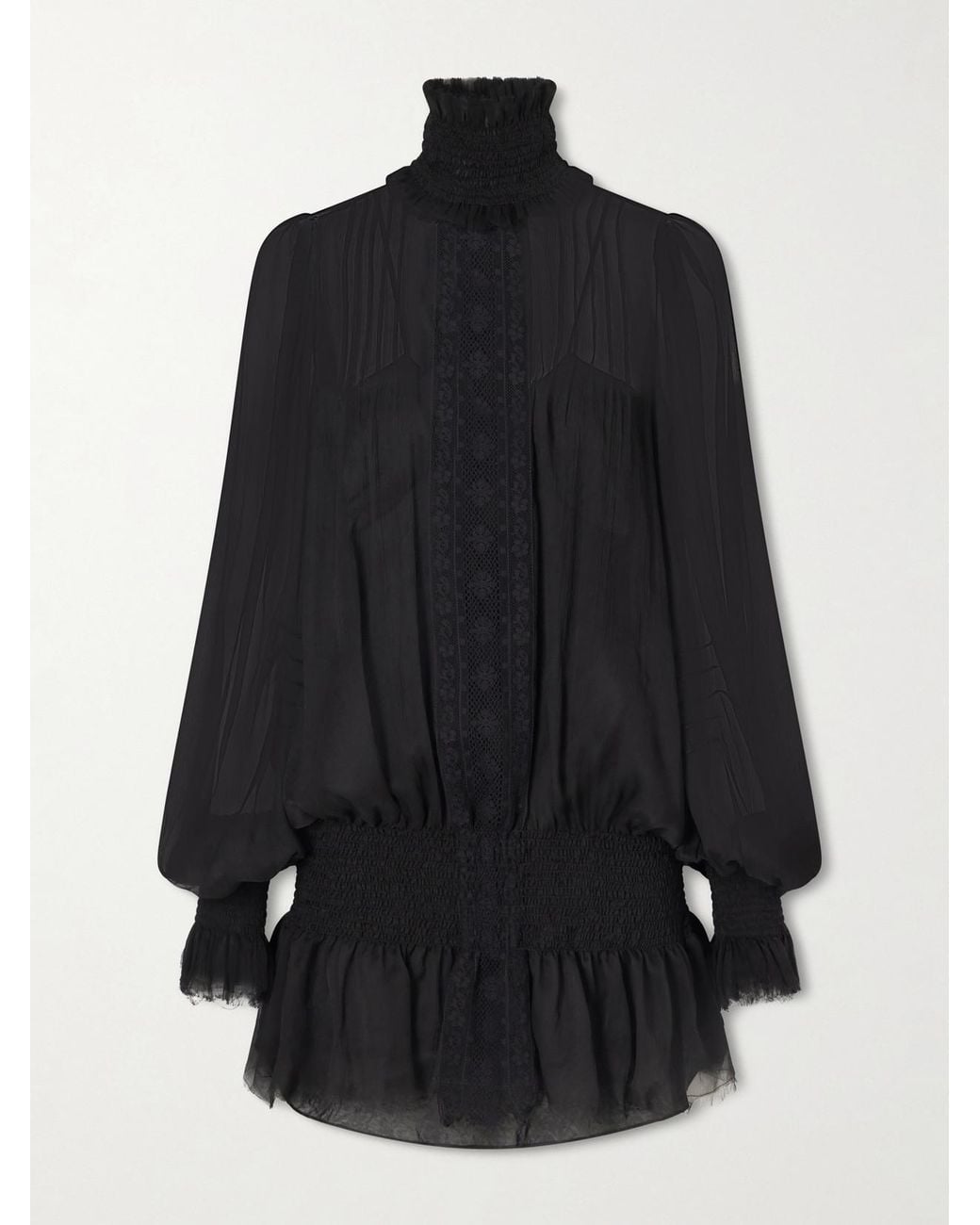 Dilara Findikoglu Black Drama Of Exile Silk-Crepon Mini Dress