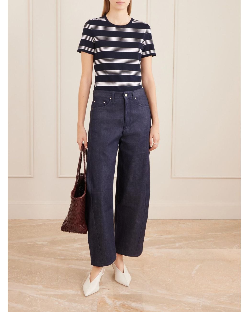 Maria McManus Blue Crescent Wide-Leg Jeans
