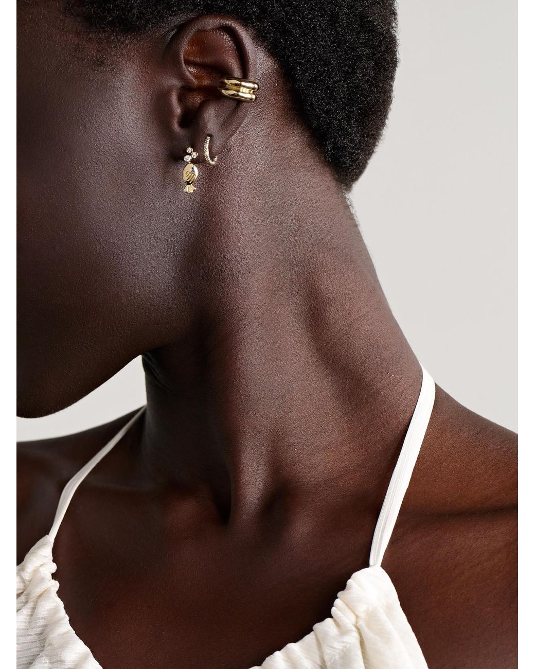Yvonne Léon Natural Sous L'Eau 9-Karat, Diamond And Sapphire Earrings