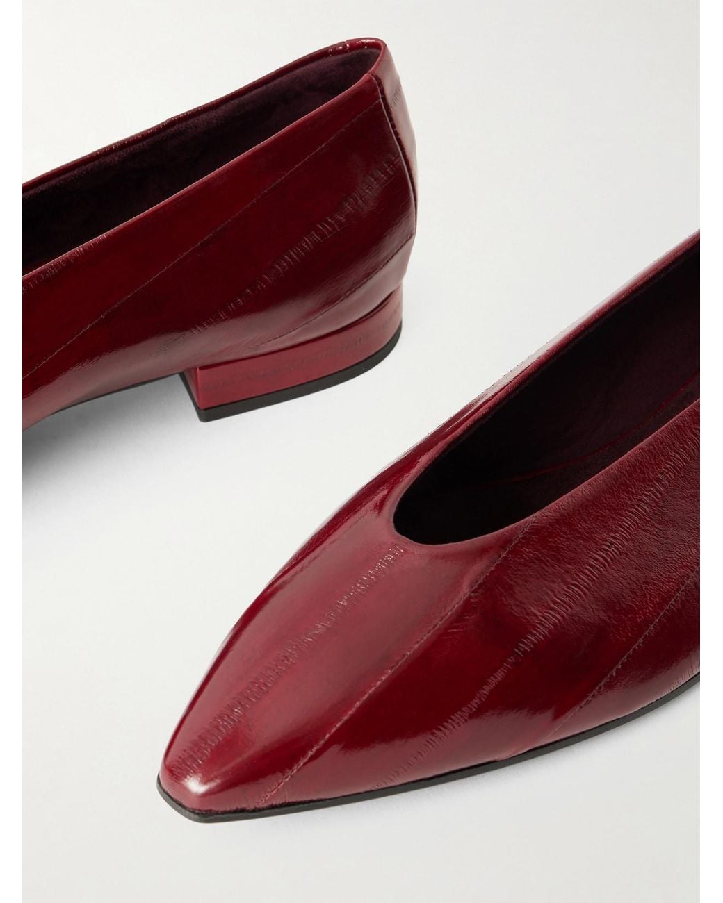 Loro Piana Red Rebecca Eel Ballet Flats