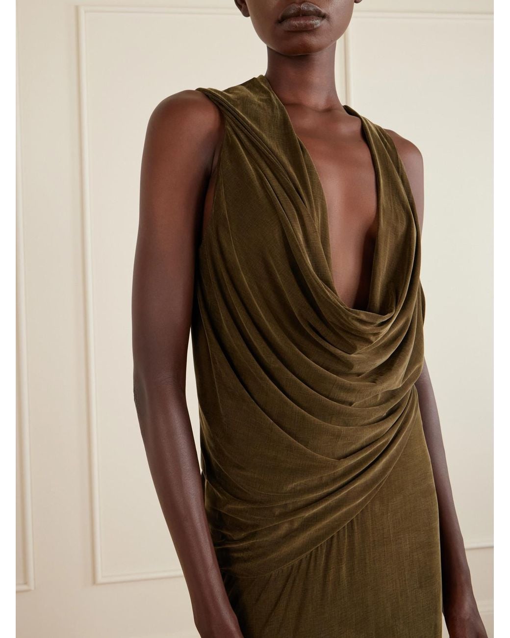 Tom Ford Natural Draped Jersey Gown