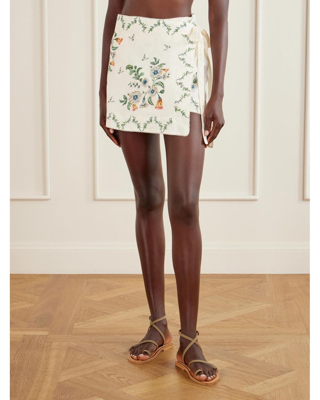 Agua Bendita Natural Luna Brisa Floral-Printed Linen Pareo