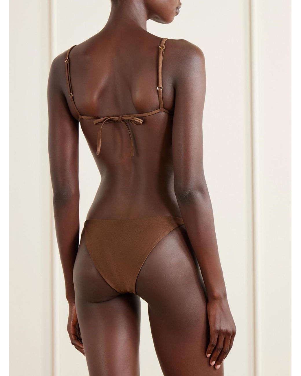 SARA CRISTINA Brown Embelished Bikini