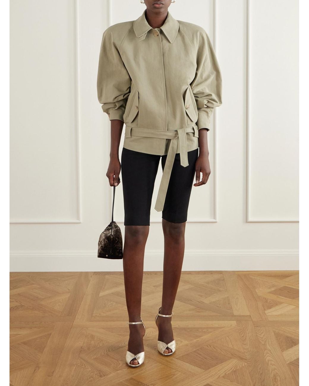 Magda Butrym Natural Belted Cotton-Gabardine Jacket