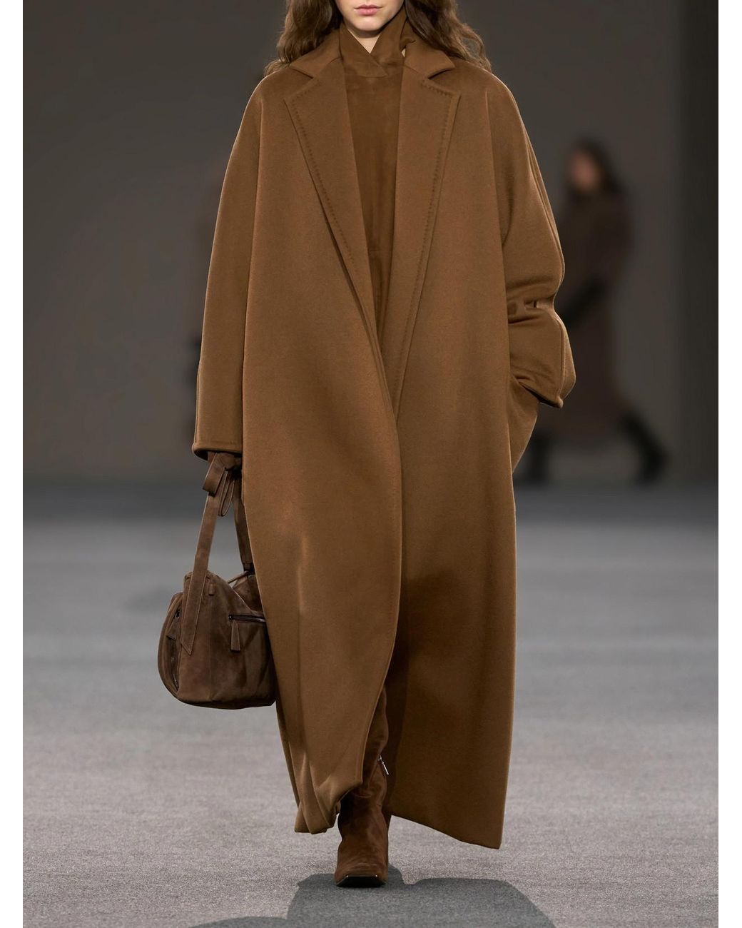 Max Mara Brown Trenna Belted Cashmere-Flannel Coat