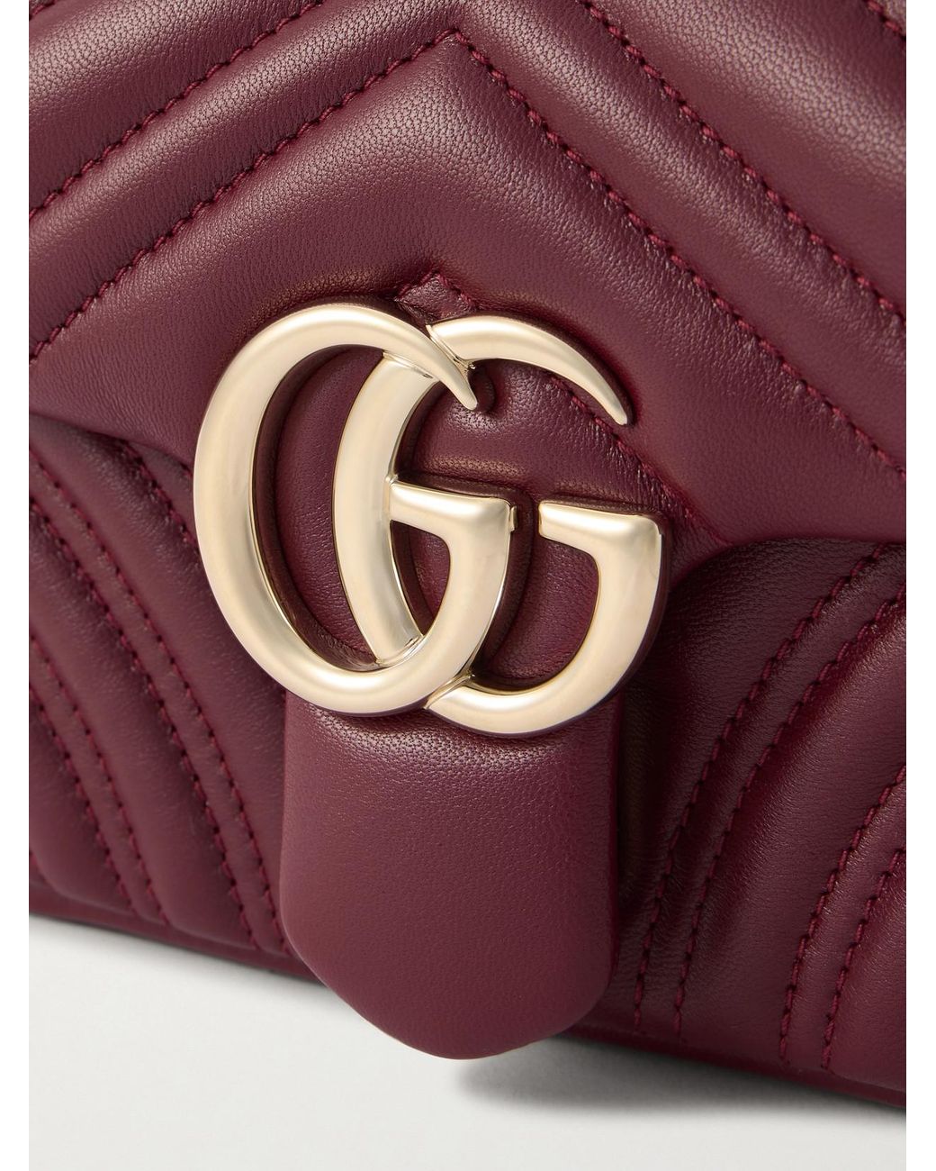 Gucci Purple Gg Marmont 2.0 Quilted Leather Shoulder Bag