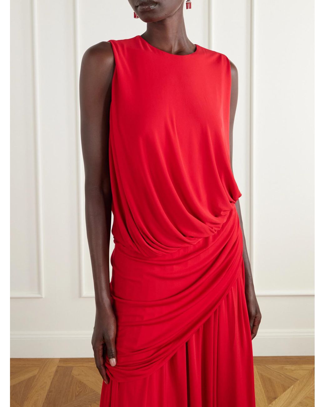 Abadia Mila Draped Gathered Stretch-Jersey Gown