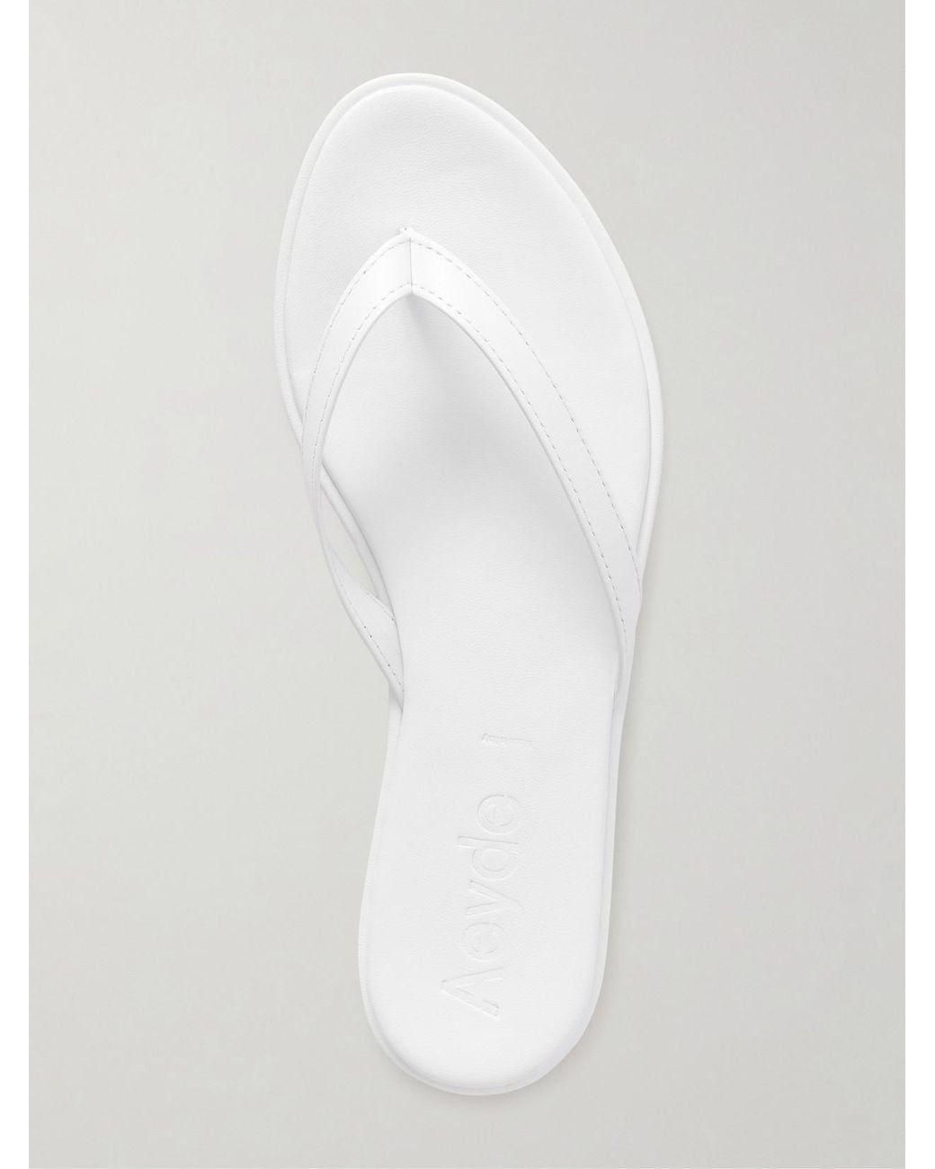Aeyde White Melody Leather Flip Flops