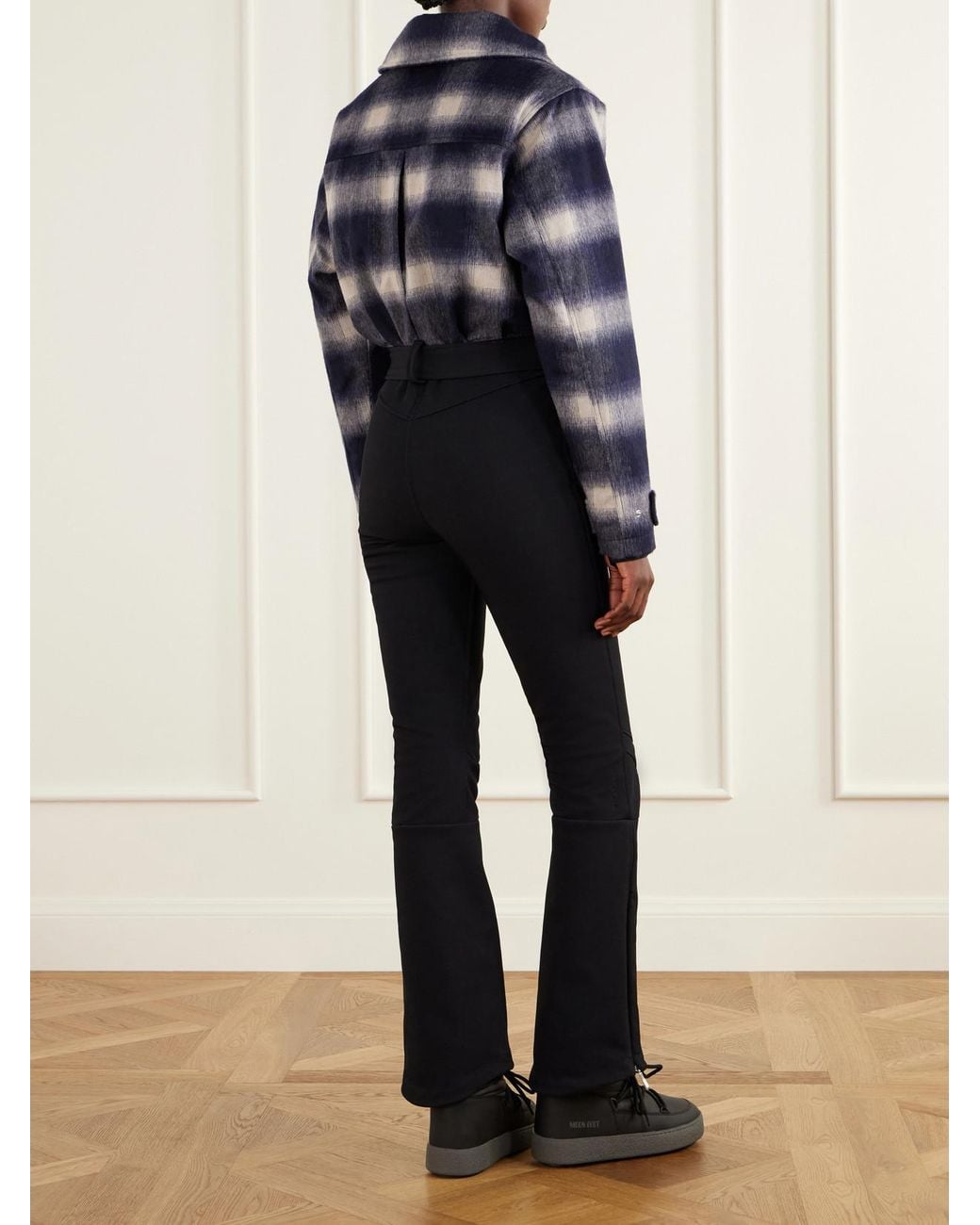 CORDOVA Blue Telluride Belted Checked Wool-Blend Ski Suit