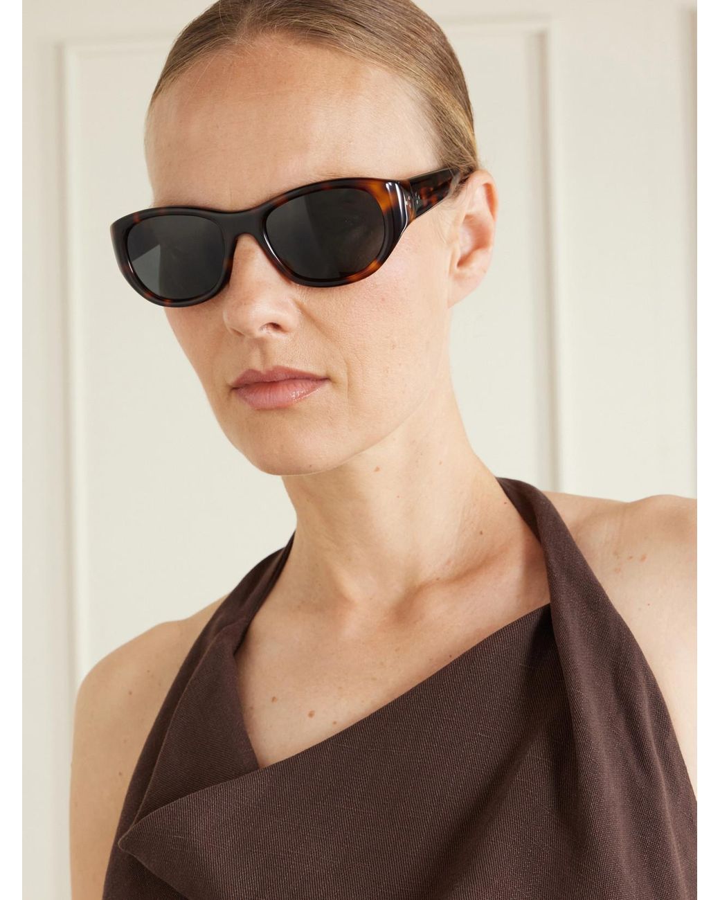 LIE STUDIO Multicolor Lee Oval-Frame Acetate Sunglasses