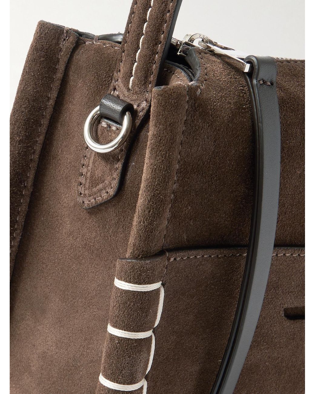 J.W. Anderson Brown Loafer Suede Shoulder Bag