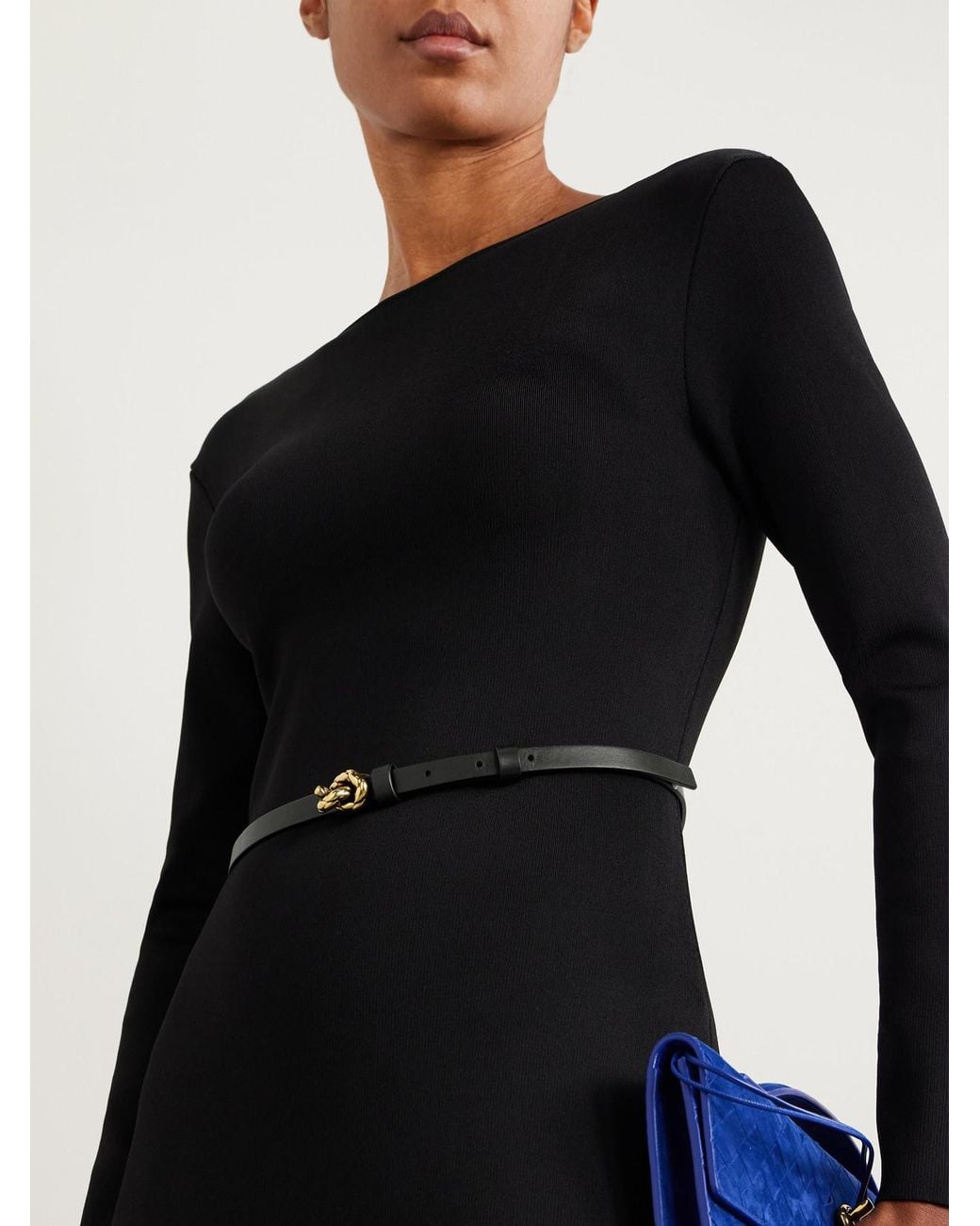 Bottega Veneta White Knot Embellished Leather Belt