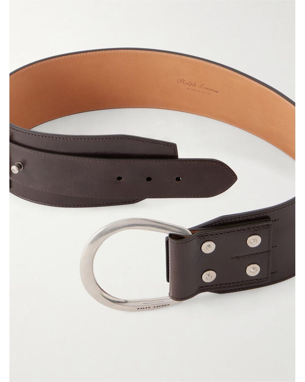 Ralph Lauren Brown Logo-Engraved Leather Belt