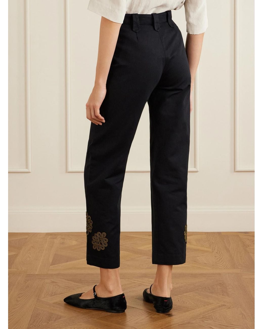 Bode Blue Looped Frog Wide-Leg Jeans