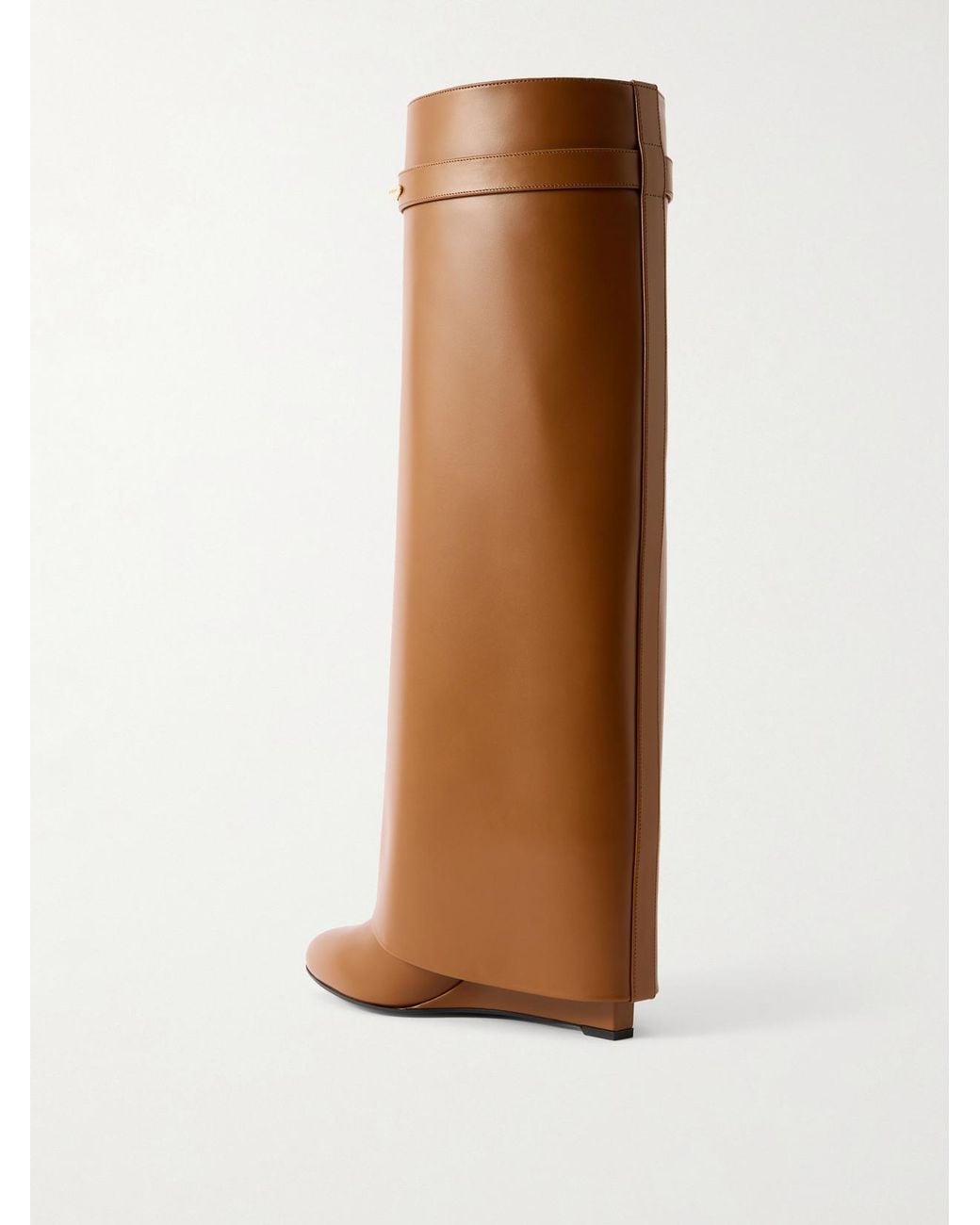 Givenchy Brown Shark Leather Knee Boots