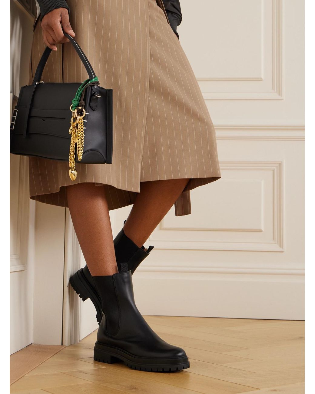 Gianvito Rossi Black Chester Leather Chelsea Boots