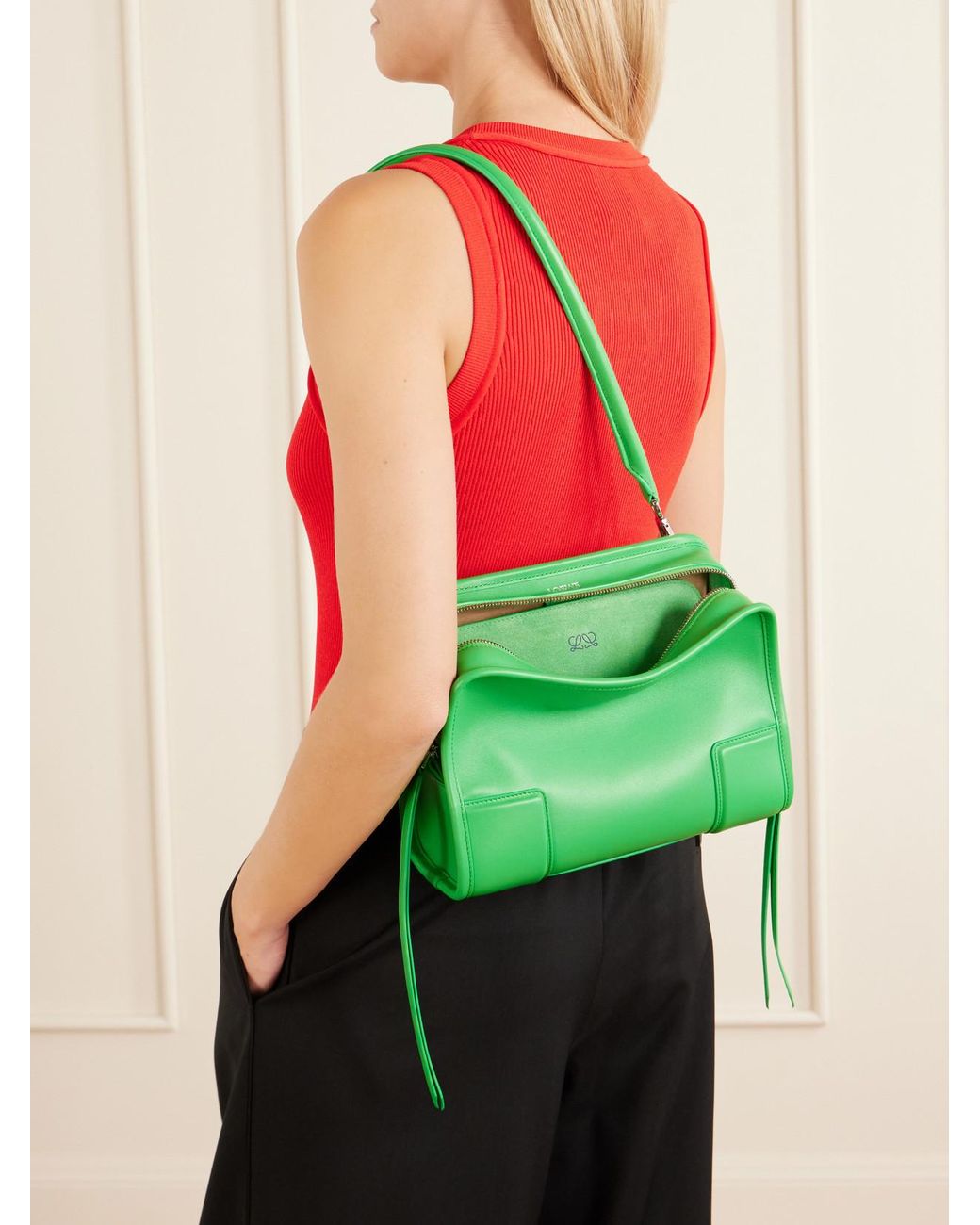 Loewe Green Amazona 180 Small Leather Top-Handle Bag