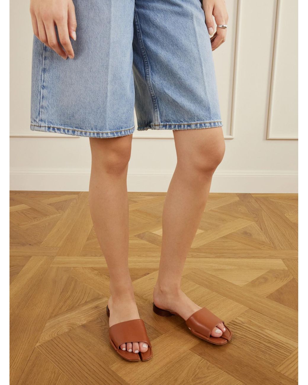 Maison Margiela White Tabi Split-Toe Leather Flats
