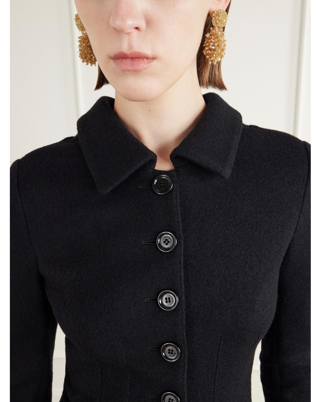 Dolce & Gabbana Blue Darted Wool-Felt Jacket