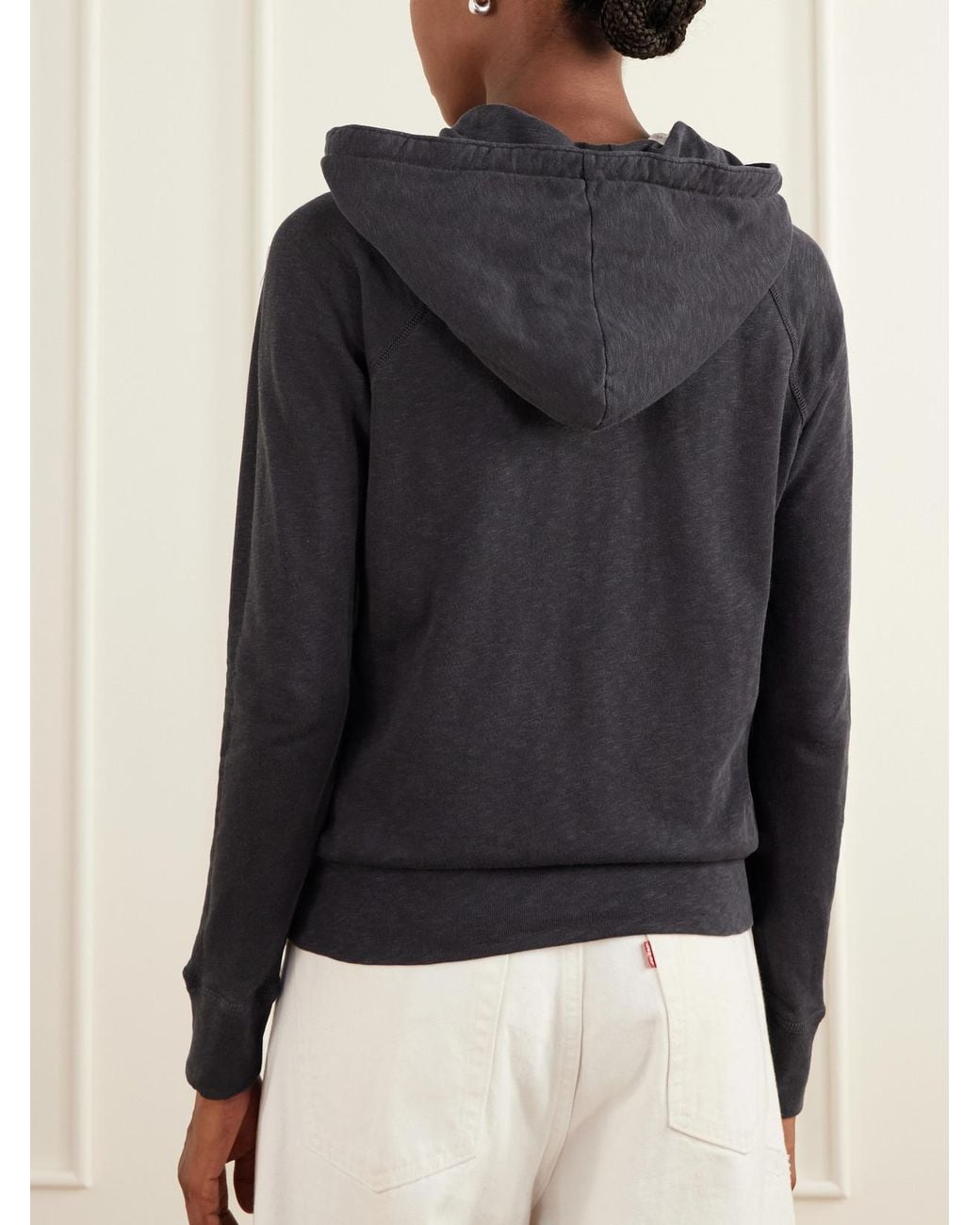 James Perse Black French Cotton-Terry Hoodie