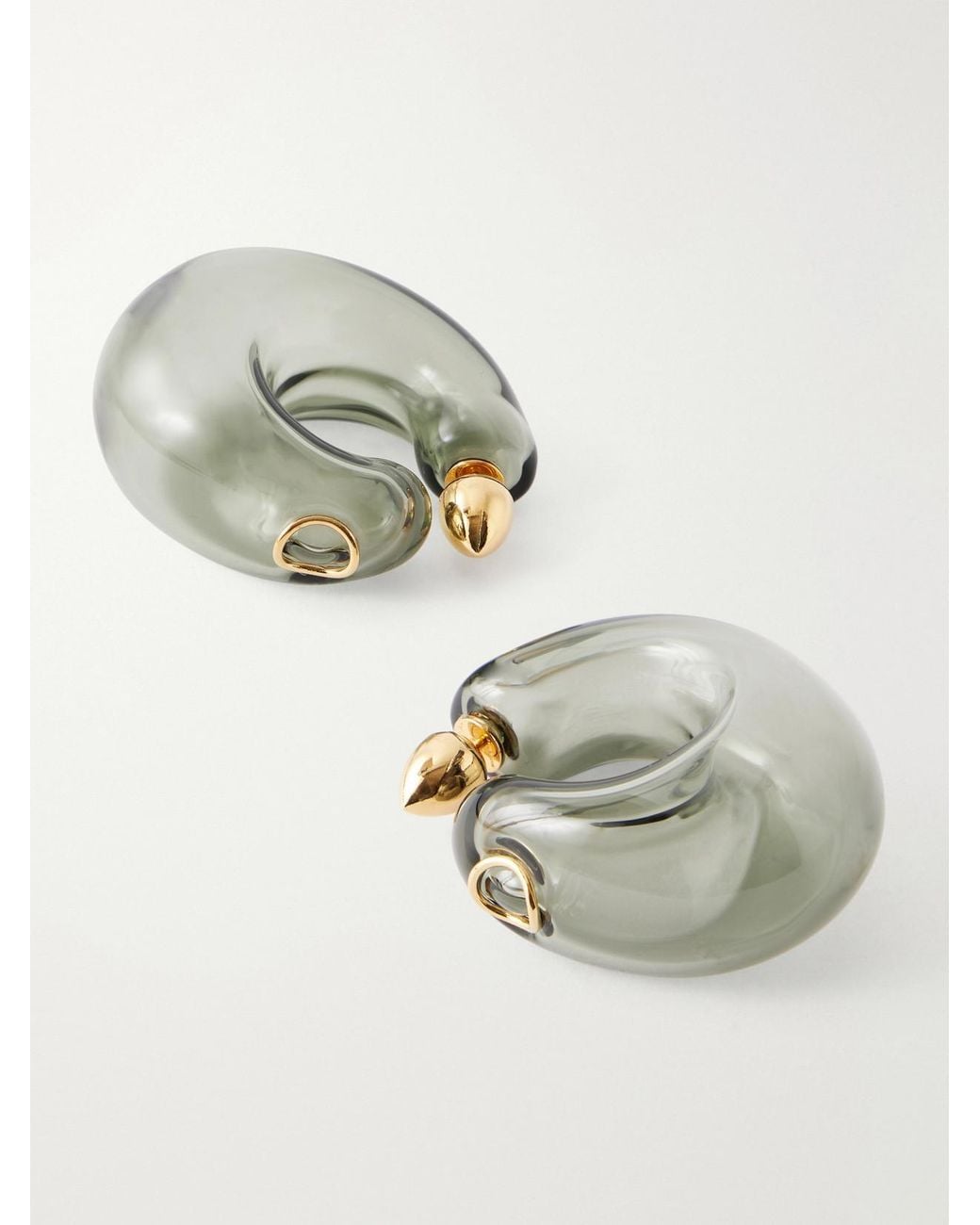 Alaïa Metallic Glass Hoop Earrings