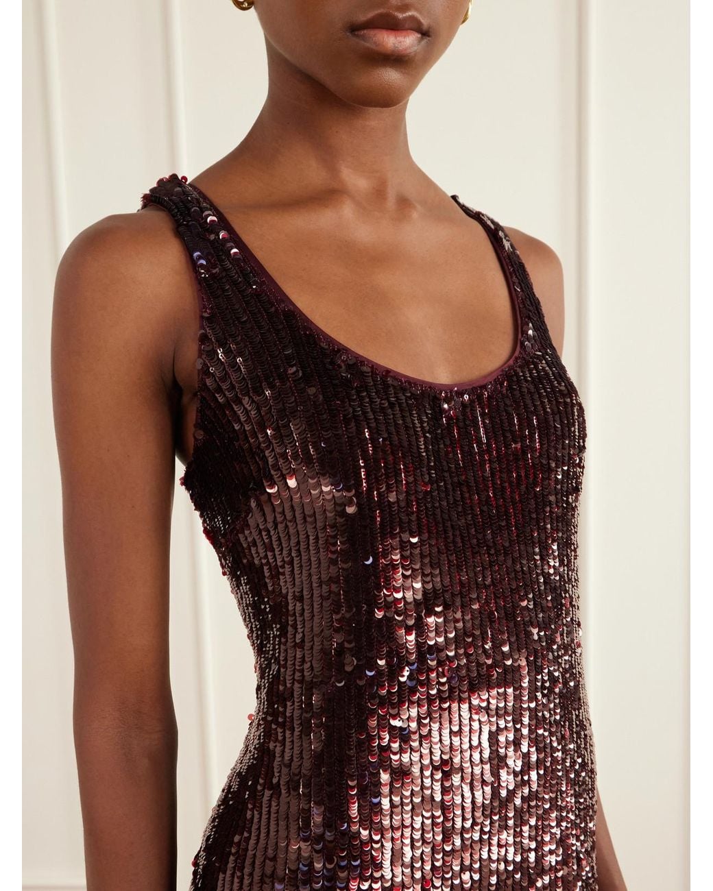 Jonathan Simkhai Red Sequined Maxi Dress