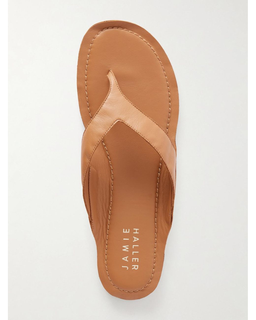 Jamie Haller Brown The San Diego Leather Thong Sandals