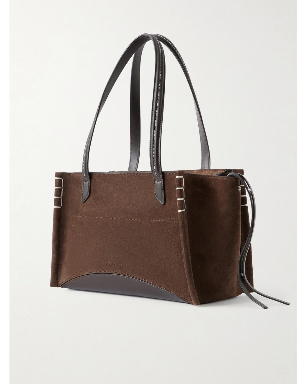 J.W. Anderson Brown Loafer Cabas Leather-Trimmed Suede Tote