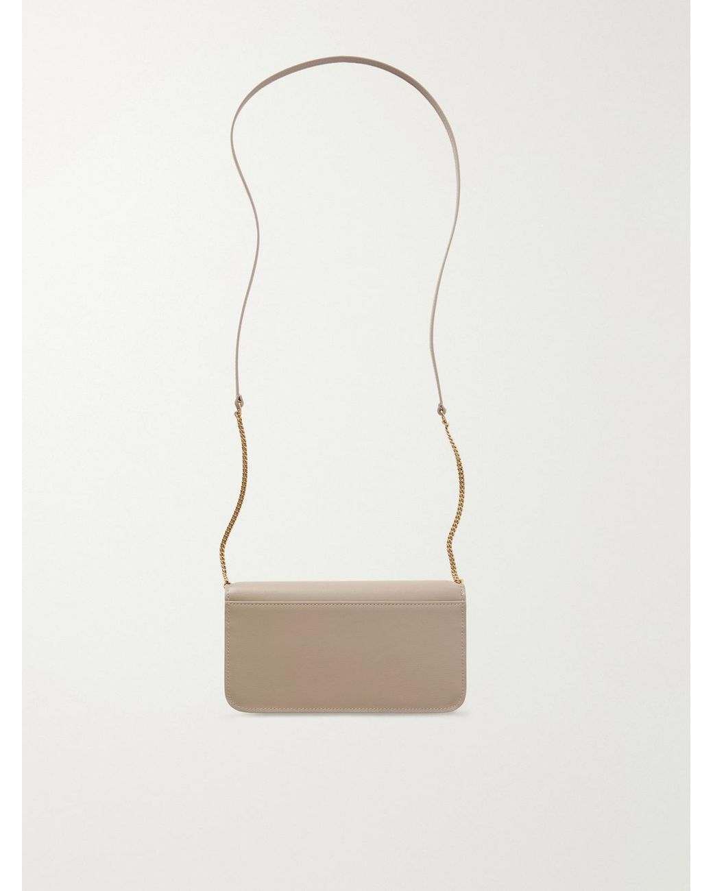 Saint Laurent White Cassandre Strap Leather Phone Case