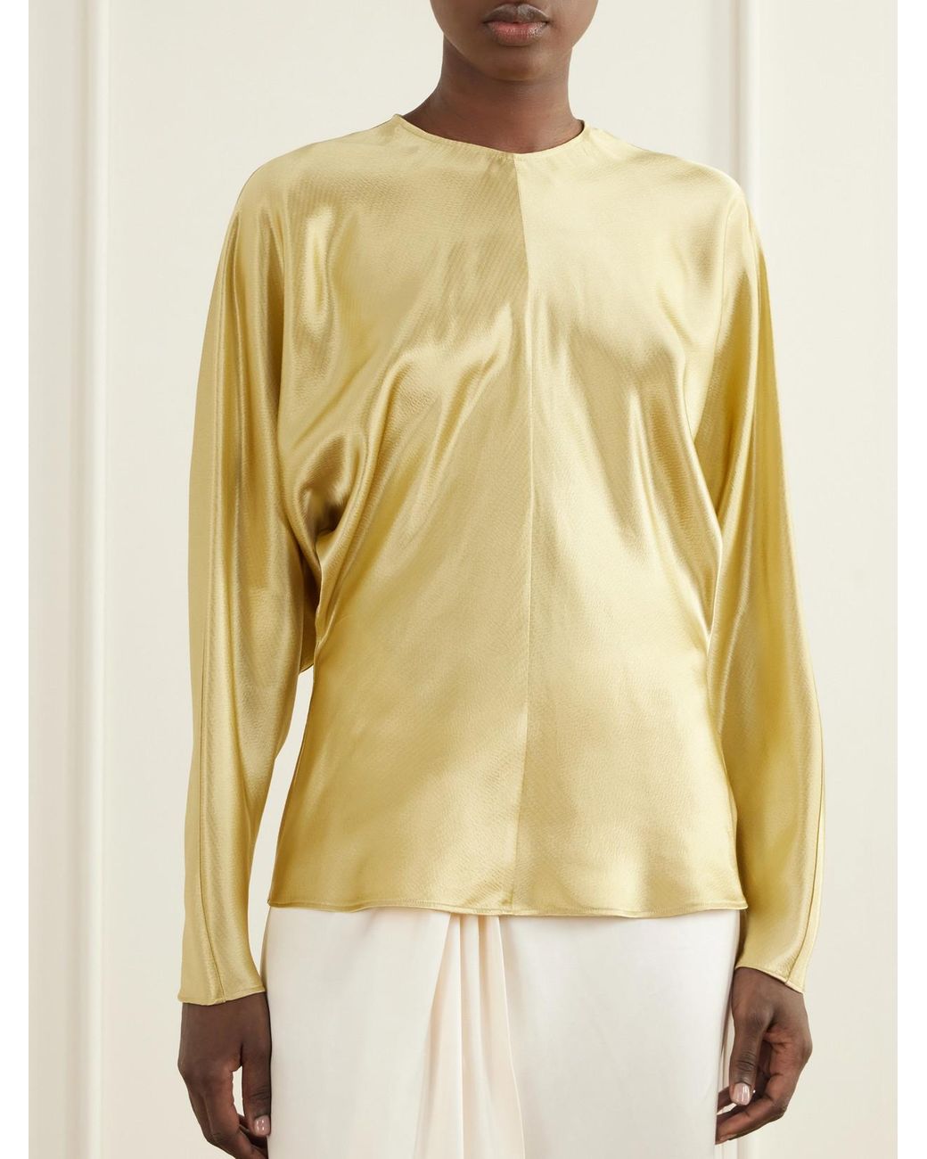 FFORME Yellow Sylvie Satin Blouse