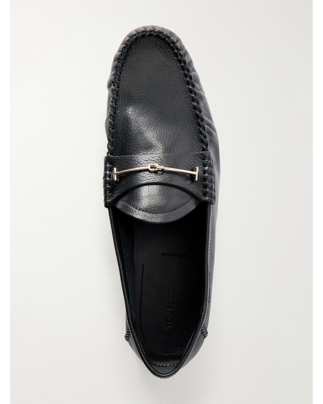 Tom Ford Black Ripley Embellished Leather Loafers