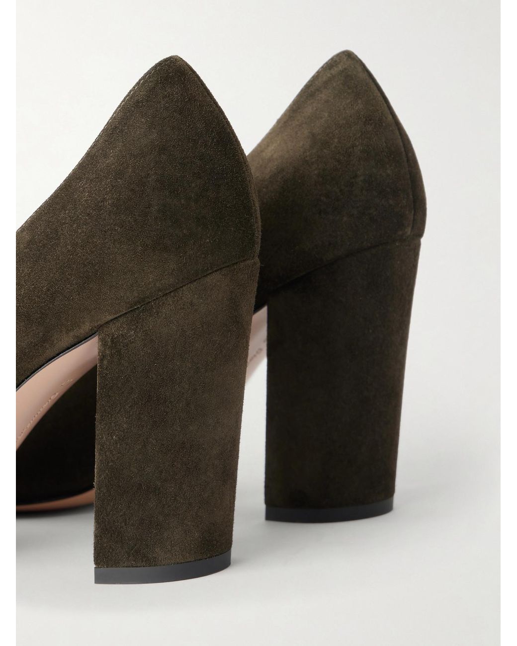 Gianvito Rossi Green Piper 85 Suede Pumps