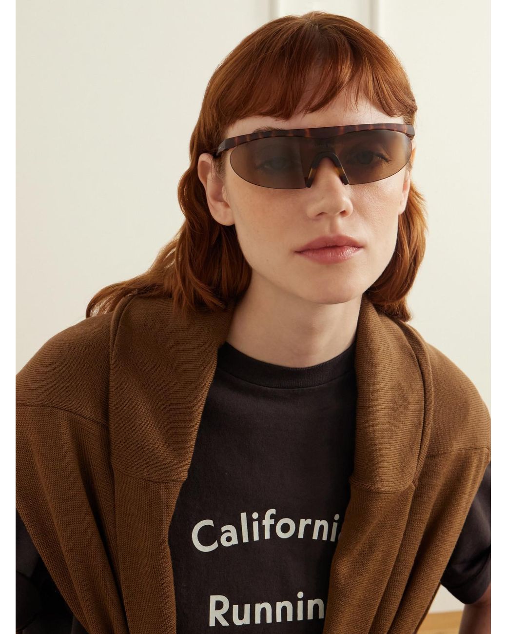 District Vision Natural Koharu D-Frame Semi-Rimless Acetate Sunglasses