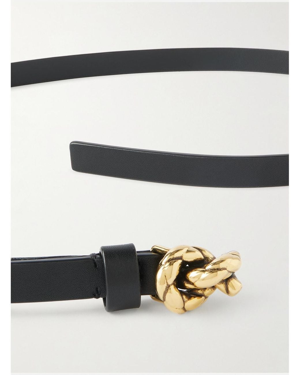 Bottega Veneta White Knot Embellished Leather Belt