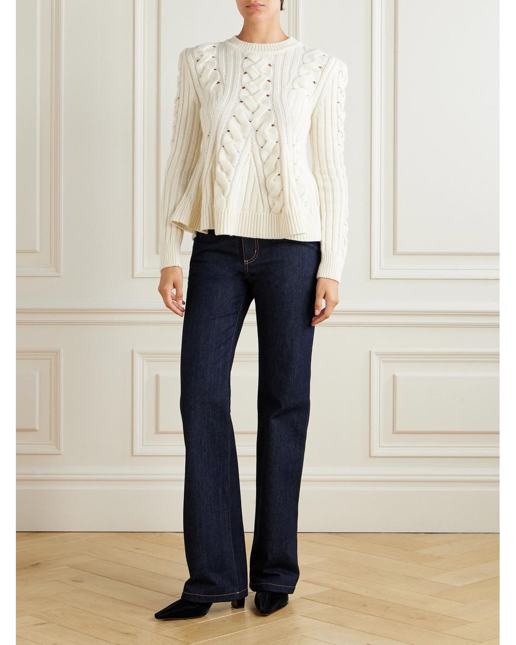 Alexander McQueen Natural Cable-Knit Wool And Cashmere-Blend Sweater
