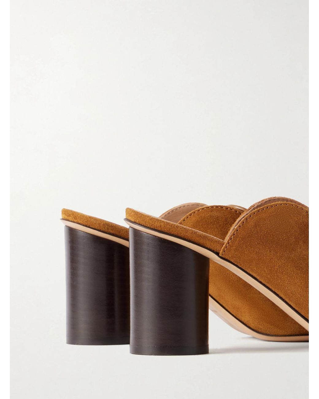 J.W. Anderson Brown Leather-Trimmed Suede Mules