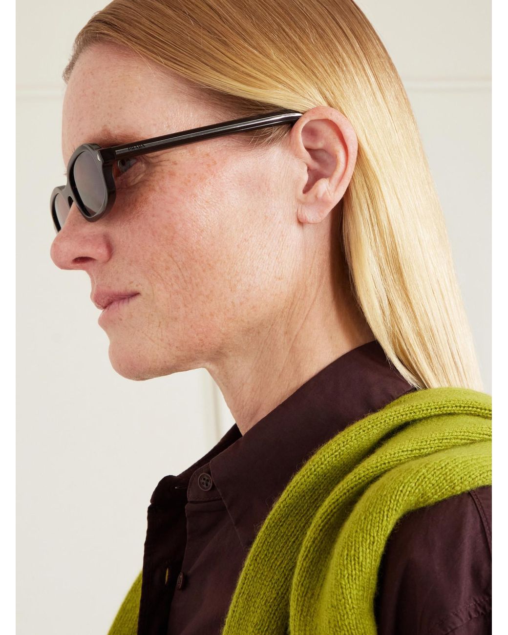 Prada Brown Rectangular-Frame Acetate Sunglasses