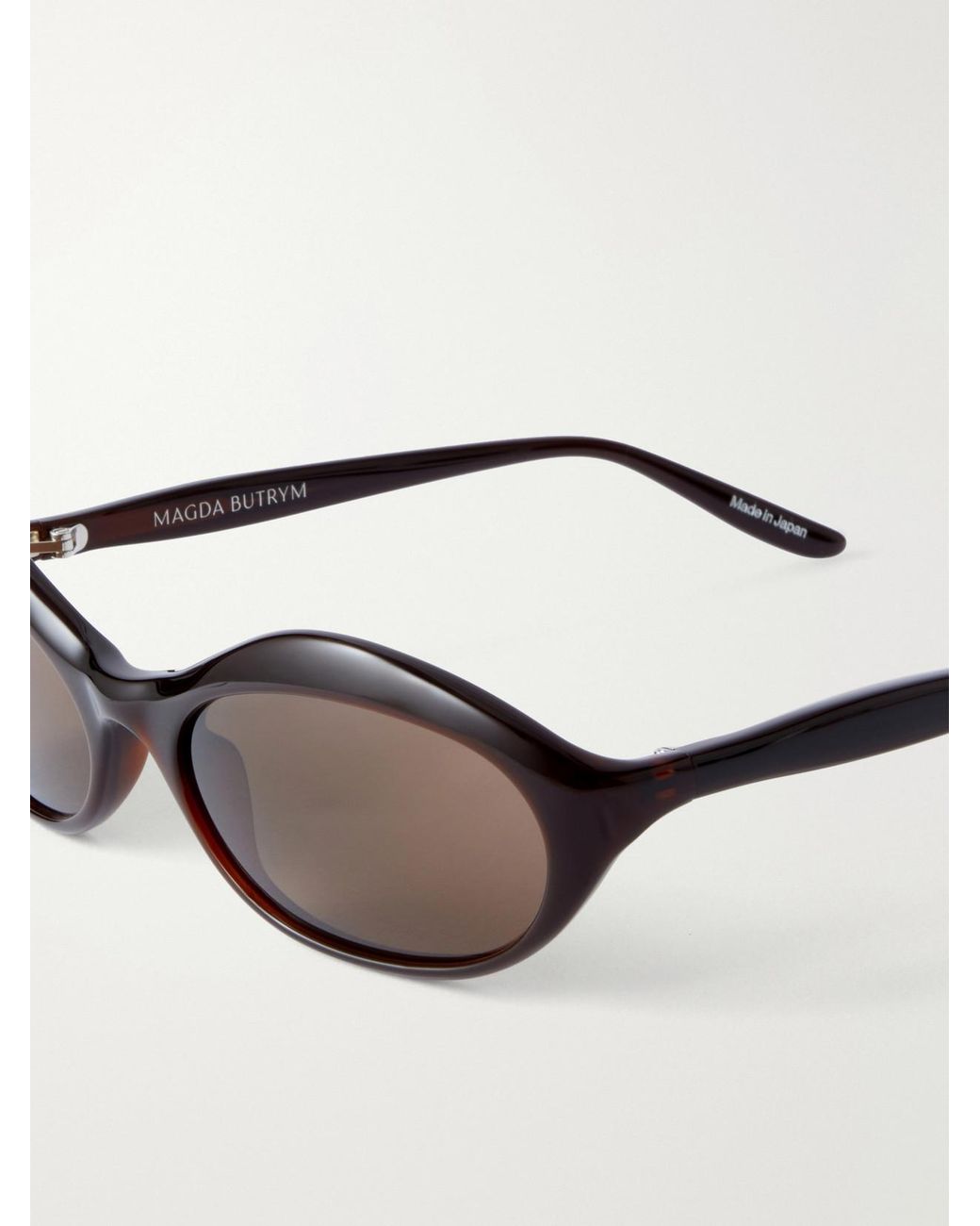 Magda Butrym Brown Round-Frame Acetate Sunglasses