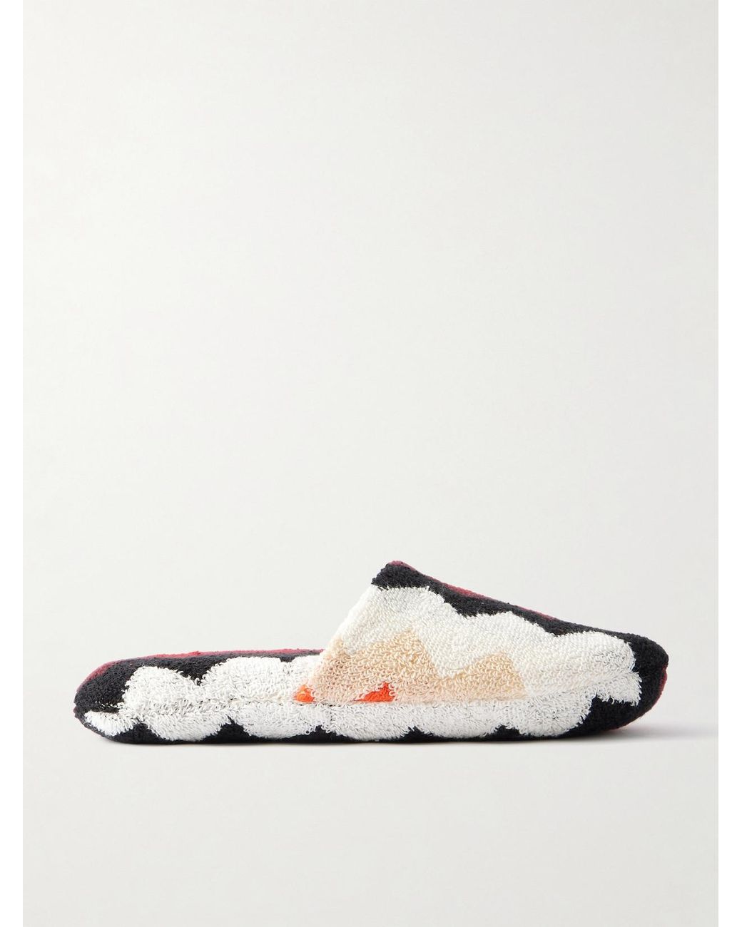 Missoni Red Striped Cotton-Terry Slippers