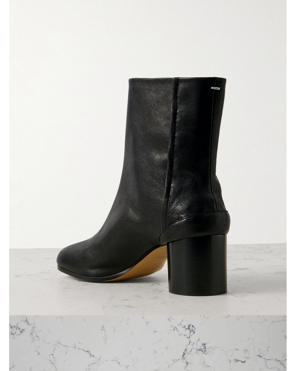 Maison Margiela Black Tabi Split-Toe Leather Ankle Boots