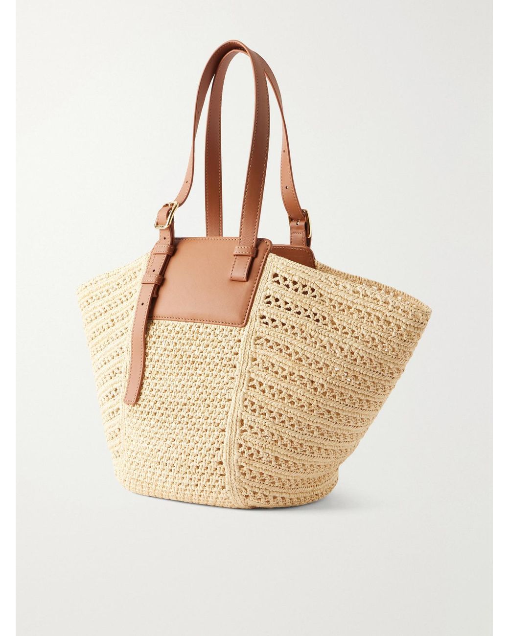 Loewe Natural Paula's Ibiza Hammock Cabas Leather-Trimmed Raffia Tote