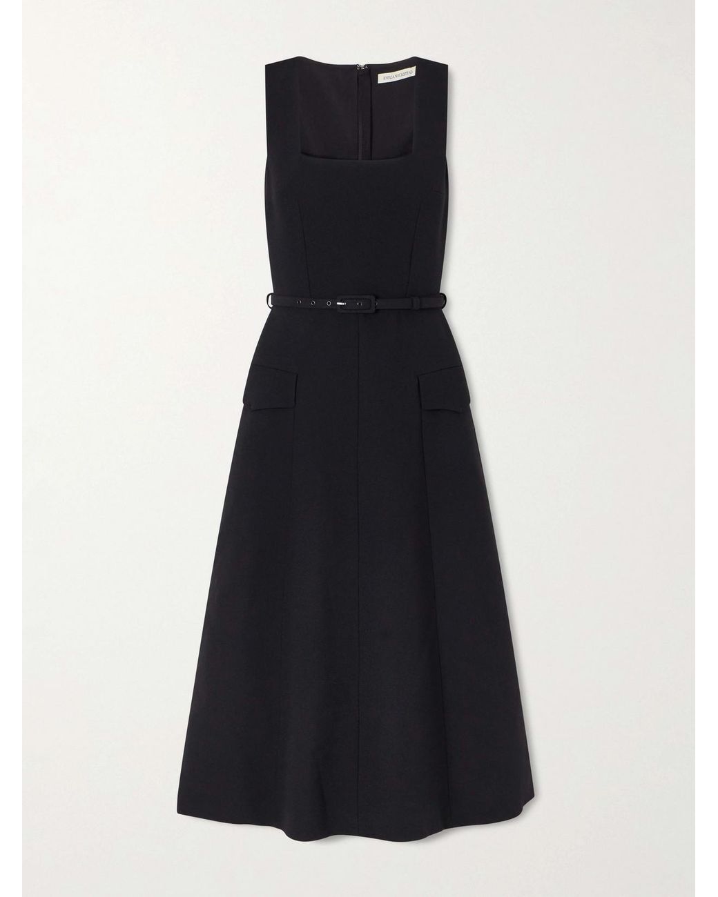 Emilia Wickstead Blue Petra Wool Crepe Dress