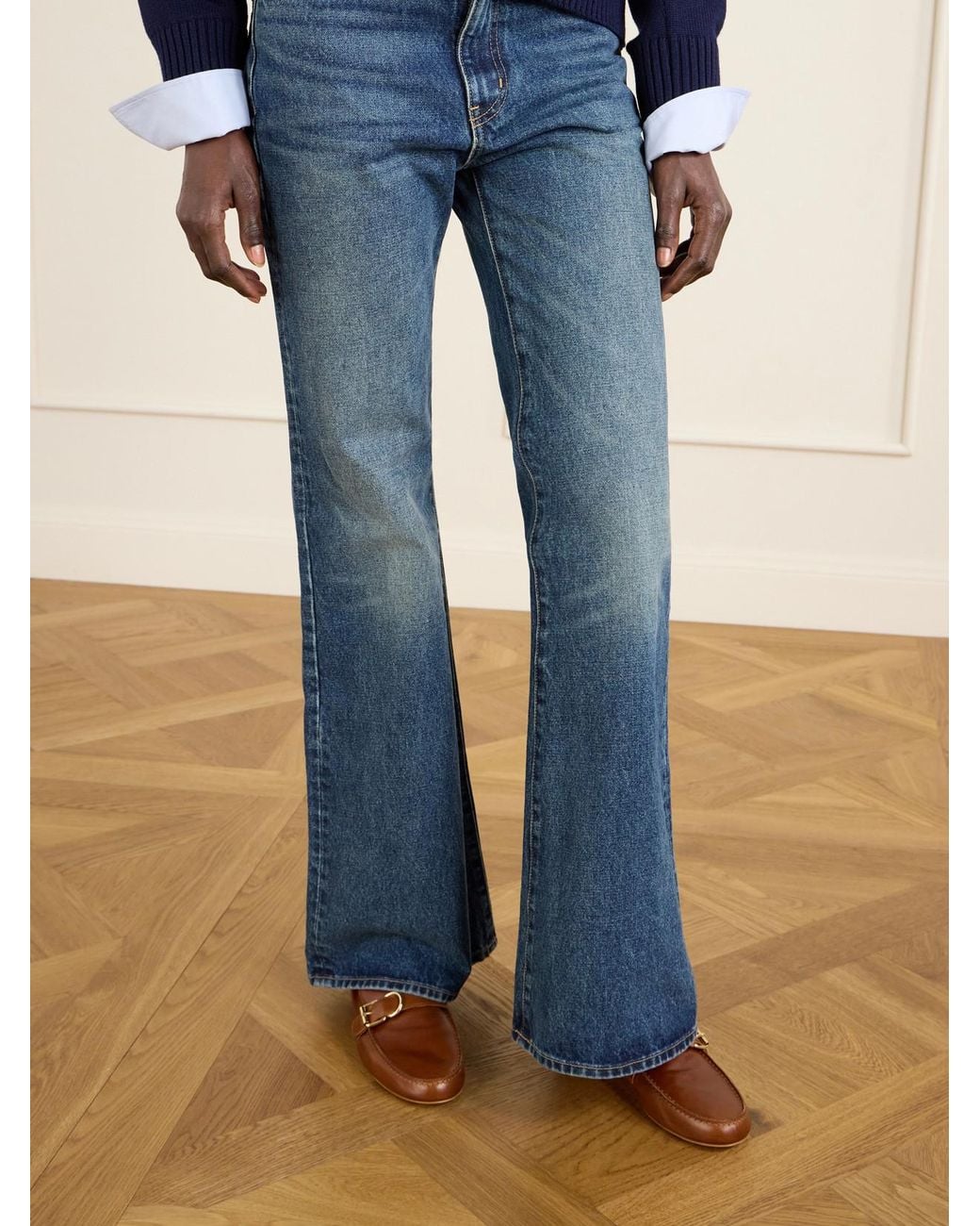 Jamie Haller Brown Buckled Leather Loafers